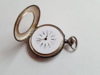 Pretty Ladies Sterling Pocket Watch Moon & Star Mark To Case & Antique