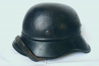 German M38 Luftschutz Helmet,  Cropped Variant,  Near,  Complete Rare Dresden