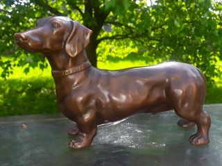 Rare Antique Turn - Of - The - Century Cast Bronze Dachshund By Jb Jennings Foundry