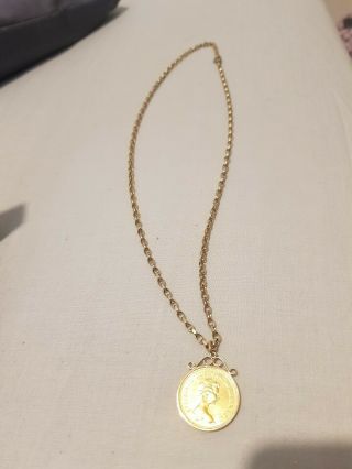 1981 Gold Half Sovereign With Chain