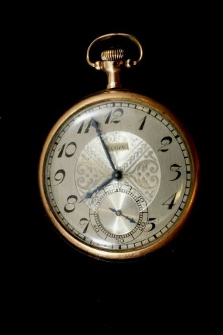 Vintage Elgin Open Face Pocket Watch 12 Size 17 Jewels Grade 345 Gold Filled