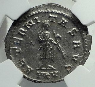 Gallienus Authentic Ancient Roman 266ad Antioch Roman Coin W Saturn Ngc I79644