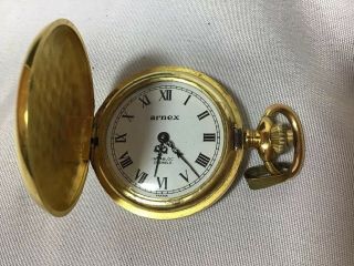 Vintage Arnex Ladies Pocket Watch Pendant Incabloc 17 Jewels 2