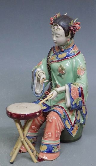 Ancient Chinese Lady Musician Ceramic Porcelain Dolls Figurine 2