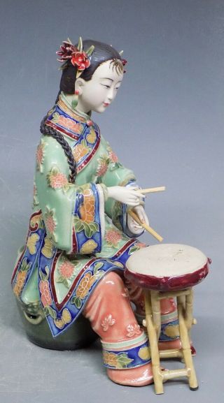 Ancient Chinese Lady Musician Ceramic Porcelain Dolls Figurine 3