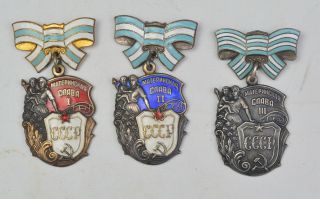 Soviet,  Russian Order Of Maternal Glory Set 1st 2nd 3rd Class Medal