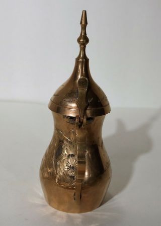 Antique Vtg Saudi Arabia Brass Coffee Dallah Tea Pot Pat No 76151 3