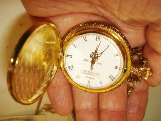 Vintage Gold Plated Pocket Watch Statue Of Liberty American International