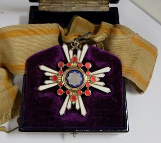 Meiji Era Japanese Order Of Sacred Treasure 3rd Class Badge Japan Medal Sterling