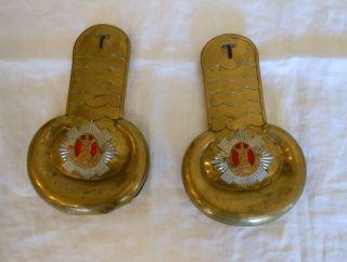 Civil War Officer Brass Scaled Epaulettes Pair With The Royal Scots Marking