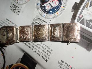 vintage LANCO / OMEGA group Art Deco solid 18k Gold & sterling silver mens watch 9