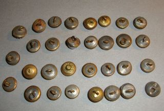 Antique Waistcoat Buttons White Glass in Brass Setting Multiple Designs 4