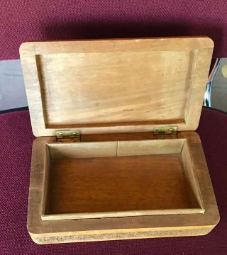 Vintage and Unusual Hand Carved Wooden Box With Interesting Design 3