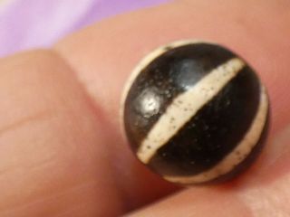 ANCIENT PUMTEK PYU BEAD  6 STRIPE SUN RAY  RARE 11.  7 mm CONTRAST TOPS 6