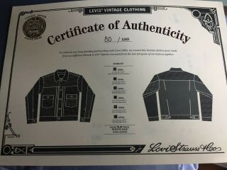 Levi ' s Vintage Clothing White Oak Tribute 1953 Type 2 Selvedge Denim Jacket L 42 10