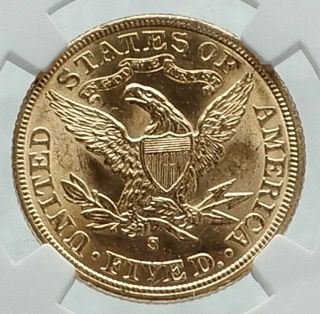 1903 S United States Coronet Head Half Eagle Antique Gold Us Coin Ngc Ms I78712