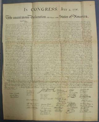 United States Declaration Of Independence 1850 Lepelle Antique Plate