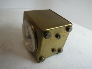 An Early Square Miniature German Alarm Clock in Travelling Case 6