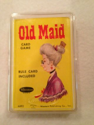 Vintage Whitman Old Maid Card Game Slightly Use With Rules Card And Plastic Case