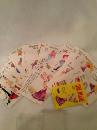 Vintage Whitman Old Maid Card Game Slightly Use with Rules Card and Plastic Case 3