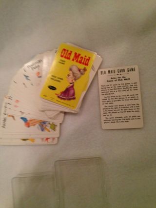 Vintage Whitman Old Maid Card Game Slightly Use with Rules Card and Plastic Case 4