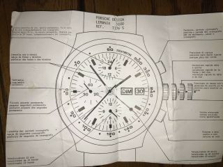Vintage 1970s Orfina Porsche Design 7176S Chronograph Watch Box Paper 11