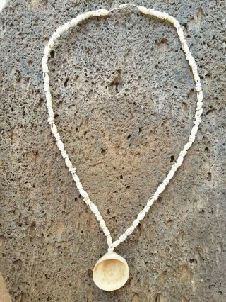 Wearable Ancient Hohokam Shell Bead Necklace & Shell Pendant Arizona Anasazi