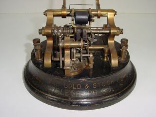 Antique 1873 Edison 3 - A Western Union Gold & Stock Telegraph Ticker Tape Machine 2