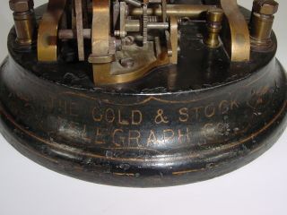 Antique 1873 Edison 3 - A Western Union Gold & Stock Telegraph Ticker Tape Machine 3