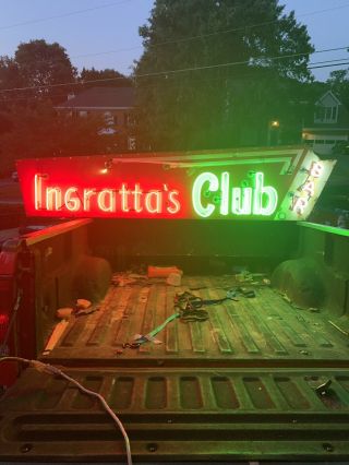 Great Antique Ingratta’s Club & Bar Neon Sign Only 5 Day