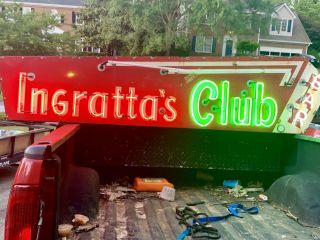 Great Antique Ingratta’s Club & Bar Neon Sign Only 5 Day 2