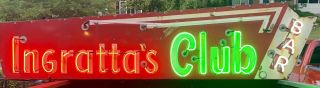 Great Antique Ingratta’s Club & Bar Neon Sign Only 5 Day 3