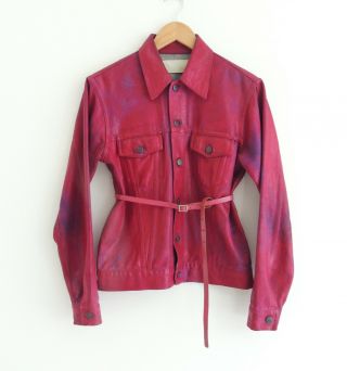 Maison Martin Margiela 1995 Painted Pink Denim Jacket Vintage Archival