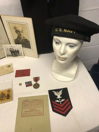 WW2 US navy Uniform And Documents Named Arville Miller 2