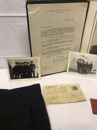WW2 US navy Uniform And Documents Named Arville Miller 3