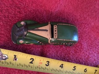 Vintage 1940 ' s Louis Marx & Co Inc Green Tricky Taxi Wind Up Toy Car 3