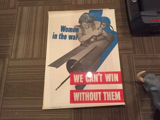 1942 Wwii Poster Women In The War We Can 