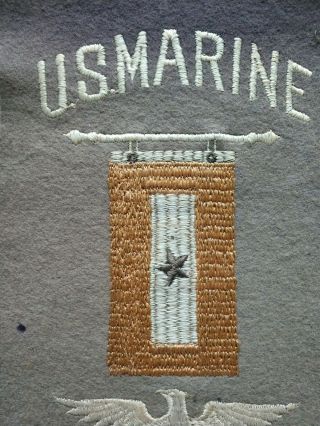 RARE Antique WWI Military US Marine Blue Star Mother Service Flag Banner USMC 2