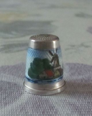 Gabler Brothers Sterling Silver And Enamel Thimble Germany Size 7