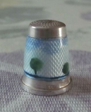Gabler Brothers Sterling Silver and Enamel Thimble Germany Size 7 3