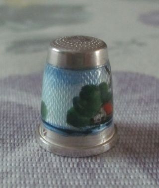 Gabler Brothers Sterling Silver and Enamel Thimble Germany Size 7 4