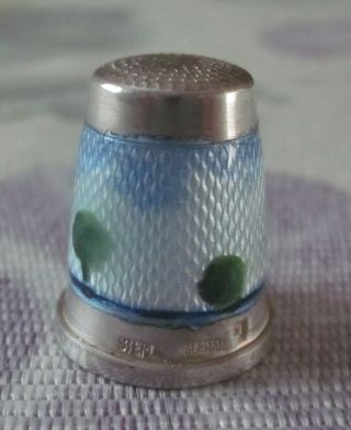 Gabler Brothers Sterling Silver and Enamel Thimble Germany Size 7 7