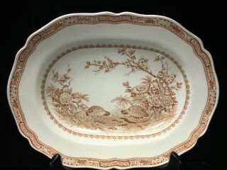 Furnivals Brown Quail 1913 Serving Platter Tray Plate 13” Antique English China
