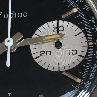Vintage Zodiac Panda Dial Poor Mans Heuer Carrera Chronograph Valjoux 7730 Watch 3
