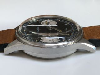 Vintage Zodiac Panda Dial Poor Mans Heuer Carrera Chronograph Valjoux 7730 Watch 4
