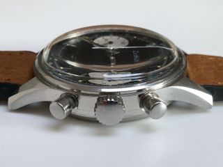 Vintage Zodiac Panda Dial Poor Mans Heuer Carrera Chronograph Valjoux 7730 Watch 5