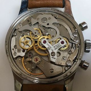 Vintage Zodiac Panda Dial Poor Mans Heuer Carrera Chronograph Valjoux 7730 Watch 8