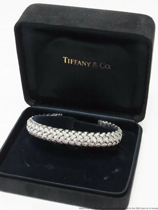 Tiffany Vannerie Platinum Diamond Bracelet 4.  50ctw D - F Vvs Vintage Flex Cuff