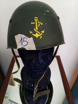 Old Helmet M 33 Marine Military Helm Casque Stalhelm Royal Navy? Rsi Isr? Mas?