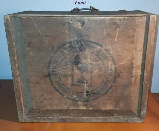 Antique Wooden Box For 1860s Little Wanzer Sewing Machine,  Civil War Era Box